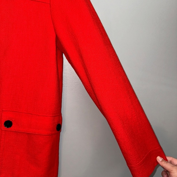 EUC Anthropologie Maeve Textured Peacoat Pea Coat Jacket Red Size 8 - Picture 13 of 15